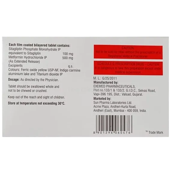 istamet xr 500mg tablet 10's